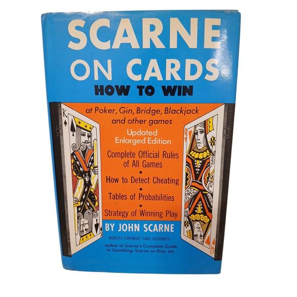 1974 John Scarne On Cards Hardcover Dust Jacket Cheating Gambling Technical How - Picture 1 of 16